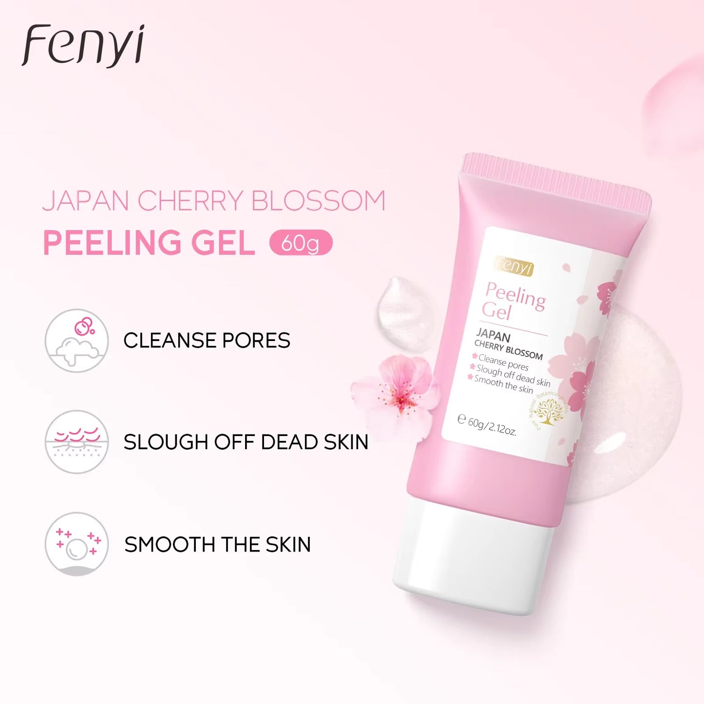 Sakura Face Deep Cleaning Exfoliating Gel Skin Care Whitening Moisturizer Repair Facial Scrub Skin Care 60G